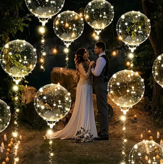 Globos LED Bobo transparentes con luces para decoración de bodas y fiestas