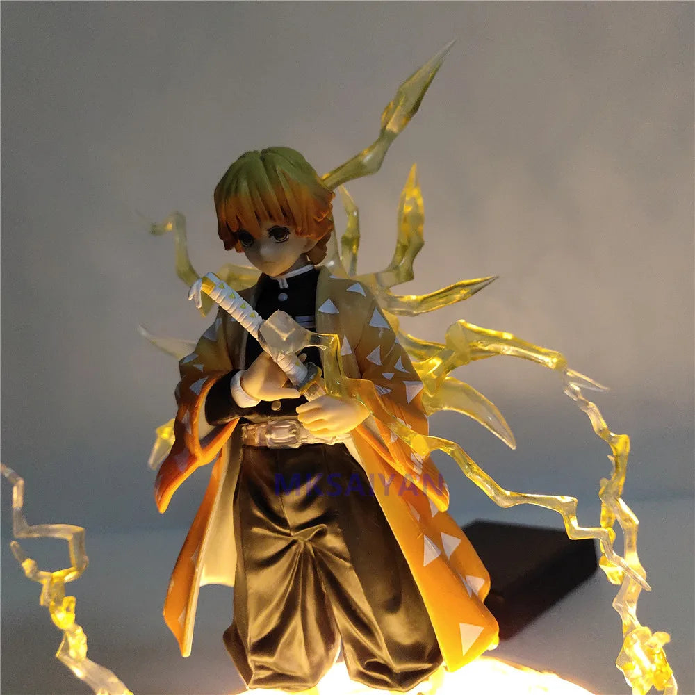 Figura Demon Slayer Zenitsu Agatsuma con Luces LED | Kimetsu No Yaiba Juguete Coleccionable