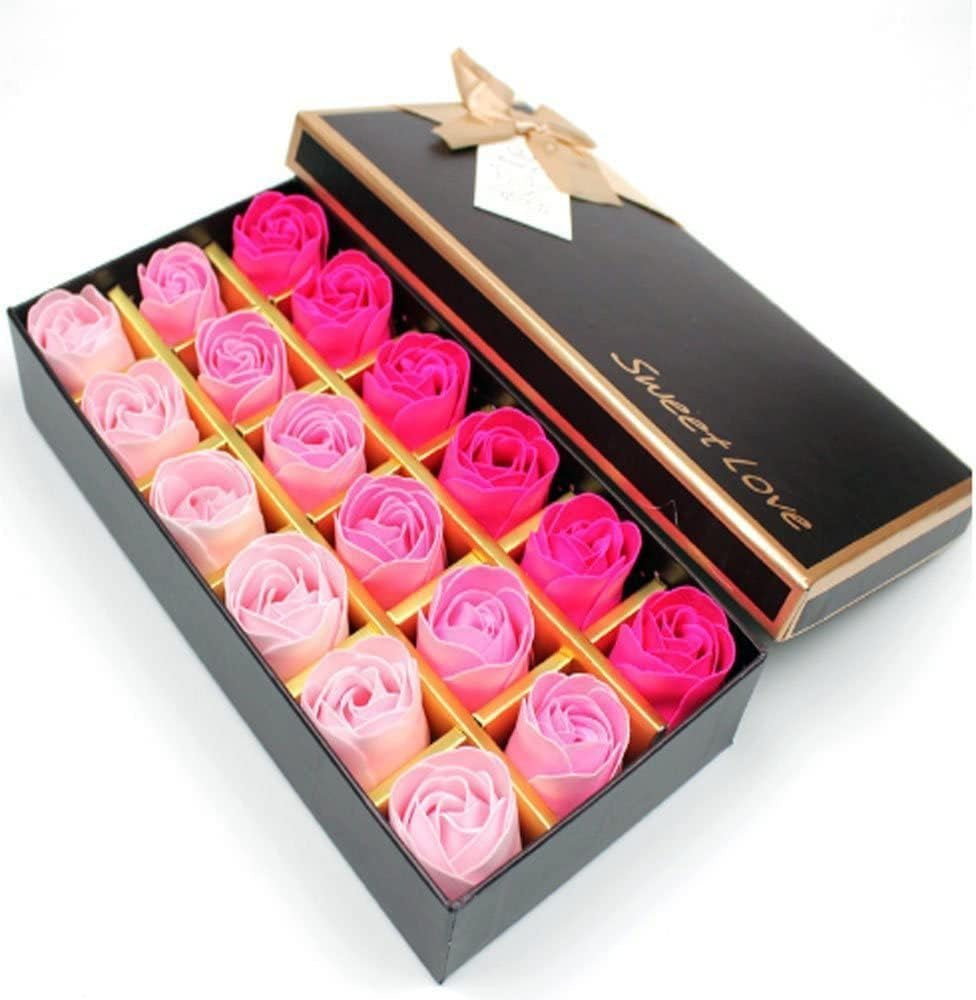 18 Rosas de Jabón en Caja de Regalo | Regalo para San Valentín, Cumpleaños y Aniversario