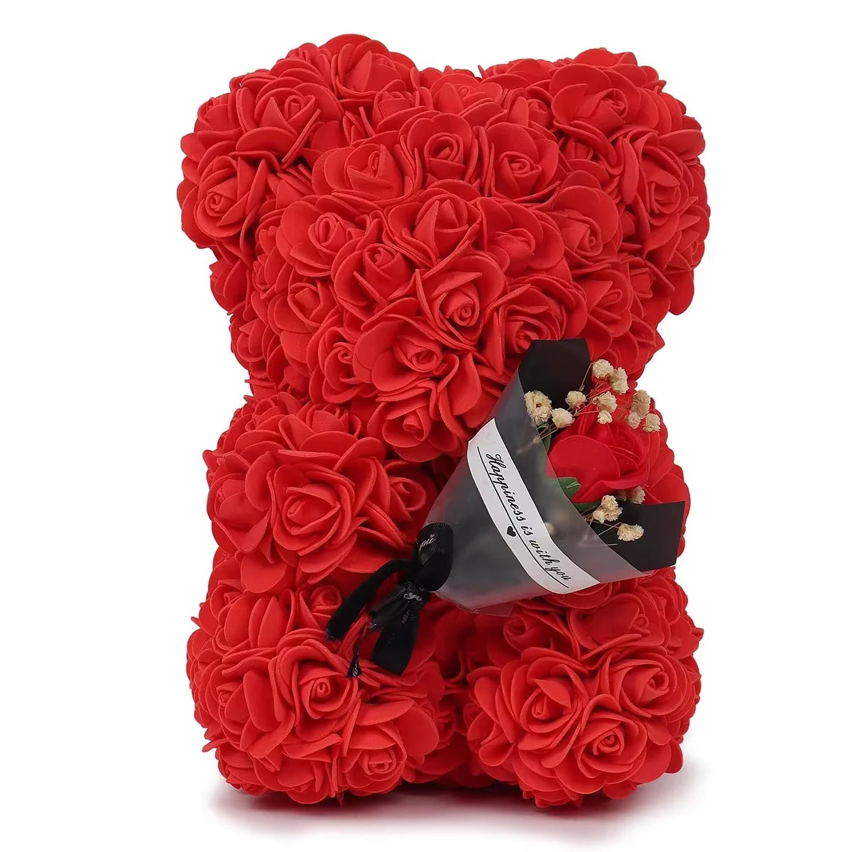Rose Teddy Bear con Rosas Artificiales | Regalo para Mamá, Novia o Mujer | Cumpleaños, Aniversario y San Valentín