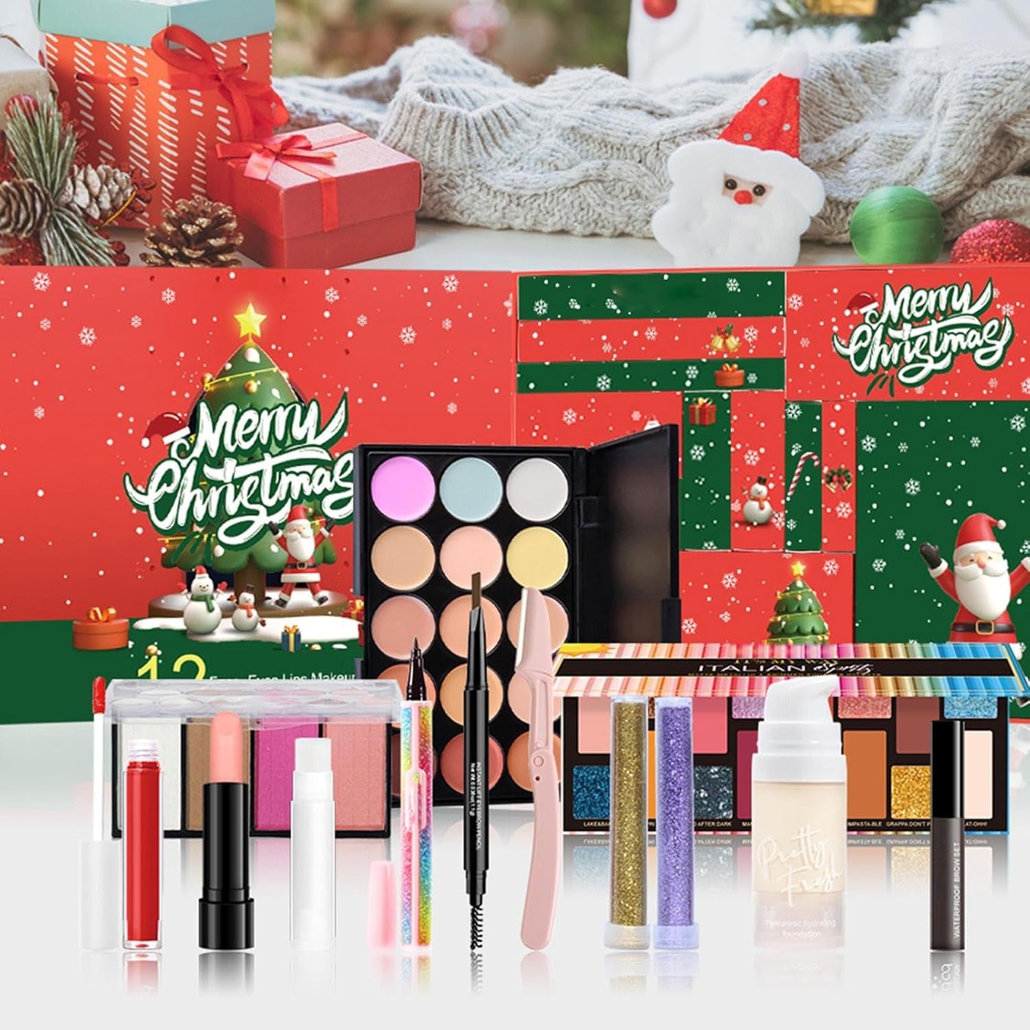 Calendario De Adviento De Navidad - Kit De Maquillaje 