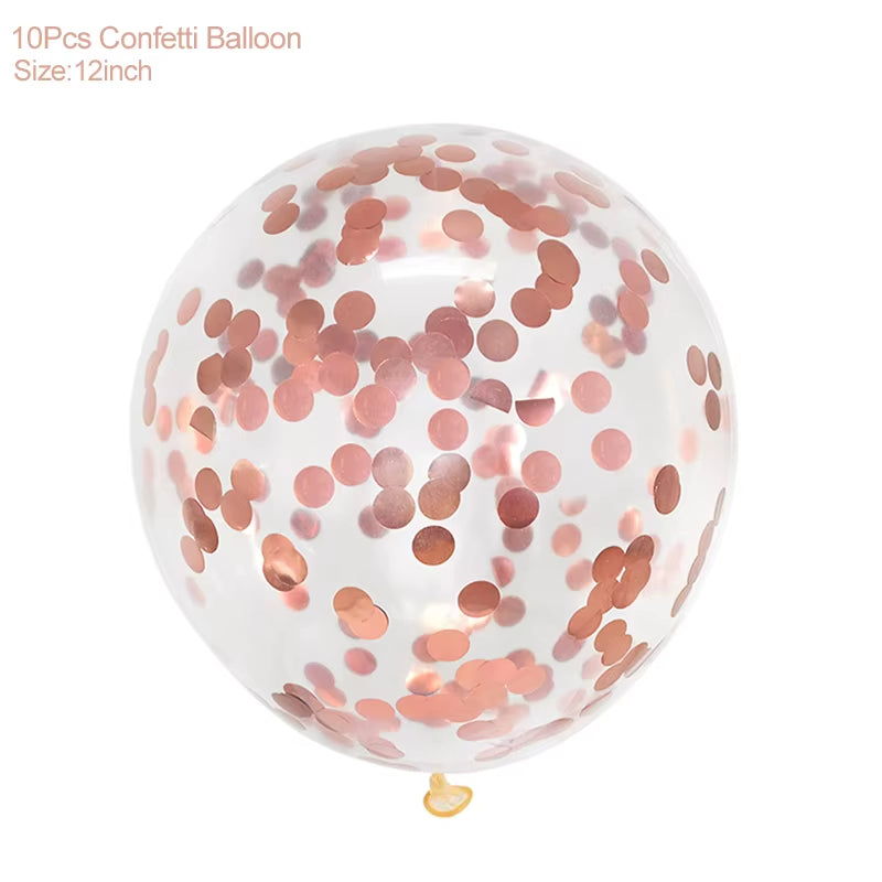 Kit de Decoración Rosa para Bodas | Globos, Oropel y Pancarta