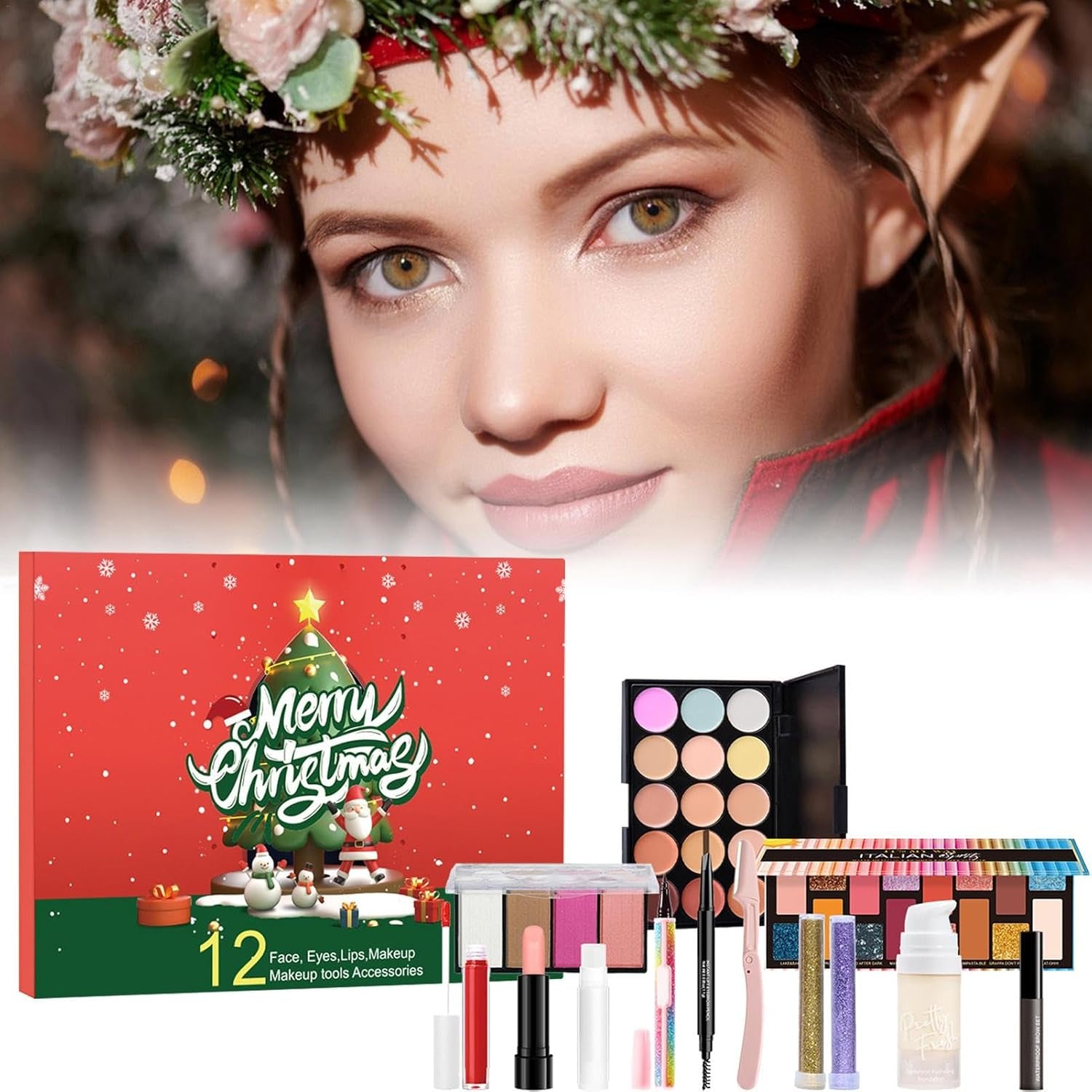 Calendario De Adviento De Navidad - Kit De Maquillaje 