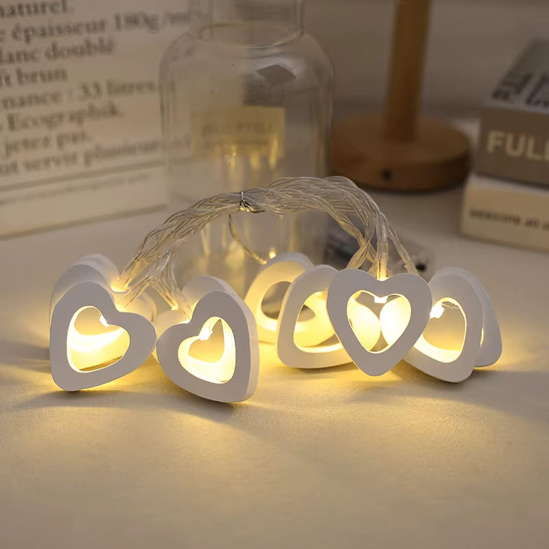 Guirnalda de Luces LED Corazón Love (10 LEDs) – Decoración Romántica para San Valentín, Bodas, Cumpleaños y Fiestas