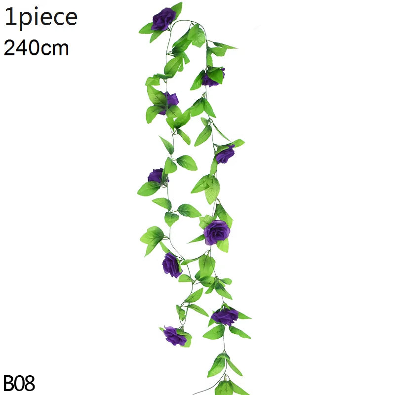 Guirnalda de flores artificiales de wisteria para decoración de bodas y eventos