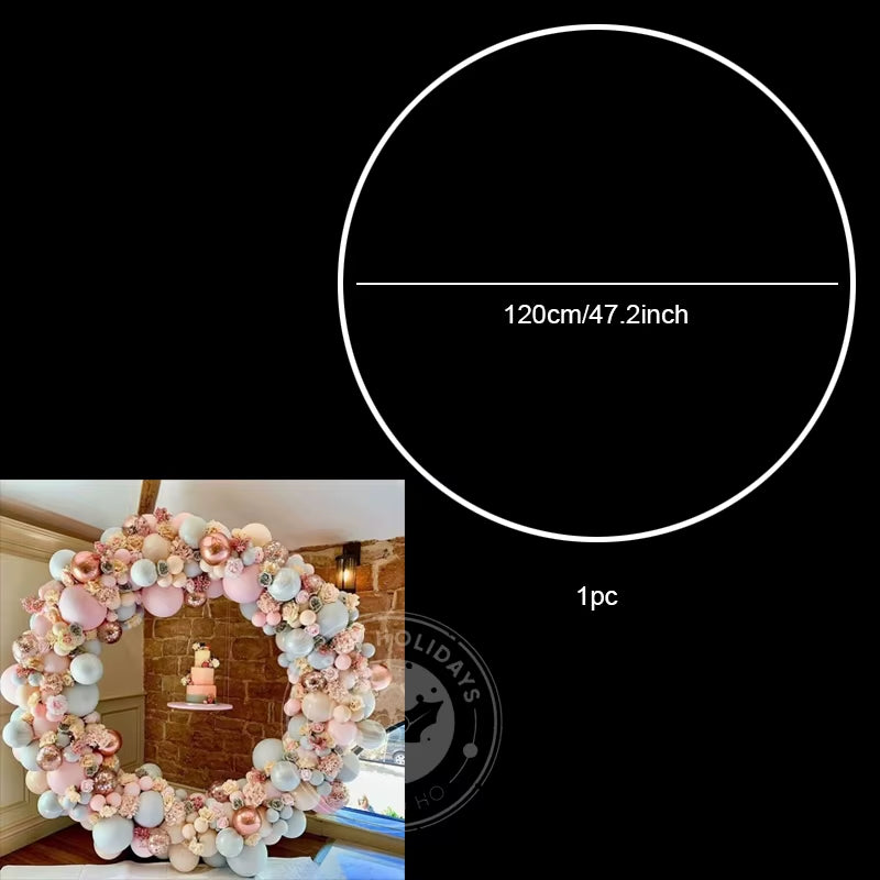 Arco de Globos en Forma Redonda y de Corazón