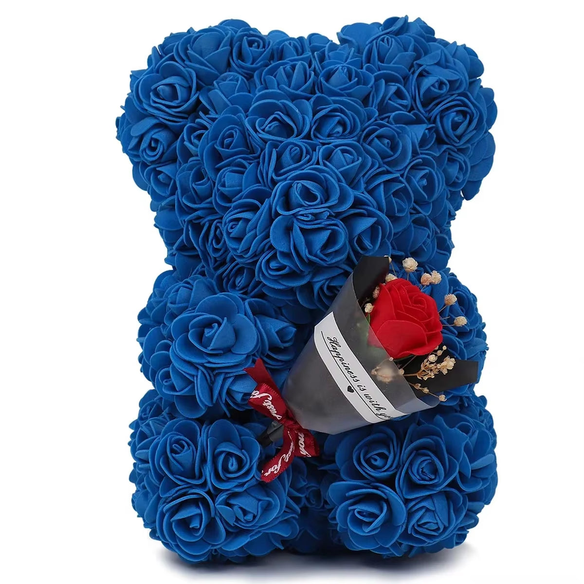 Rose Teddy Bear con Rosas Artificiales | Regalo para Mamá, Novia o Mujer | Cumpleaños, Aniversario y San Valentín