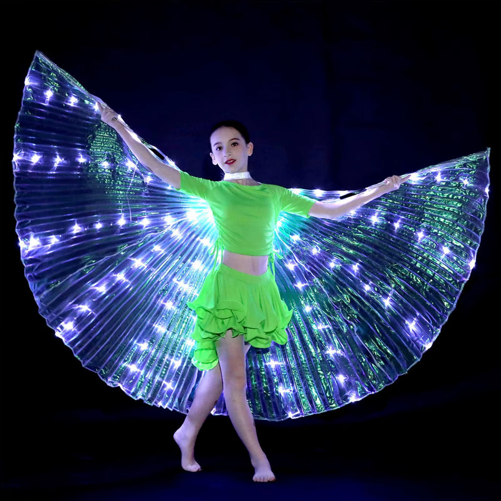 Alas LED Isis – Butterfly Wings con Bastones Telescópicos | Disfraz Luminoso para Escenario y Fiesta