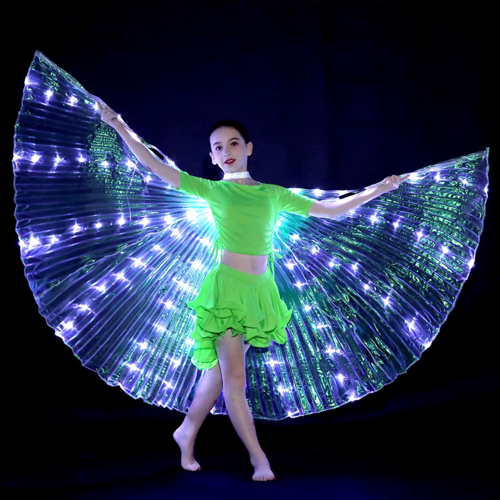 Alas LED Isis – Butterfly Wings con Bastones Telescópicos | Disfraz Luminoso para Escenario y Fiesta