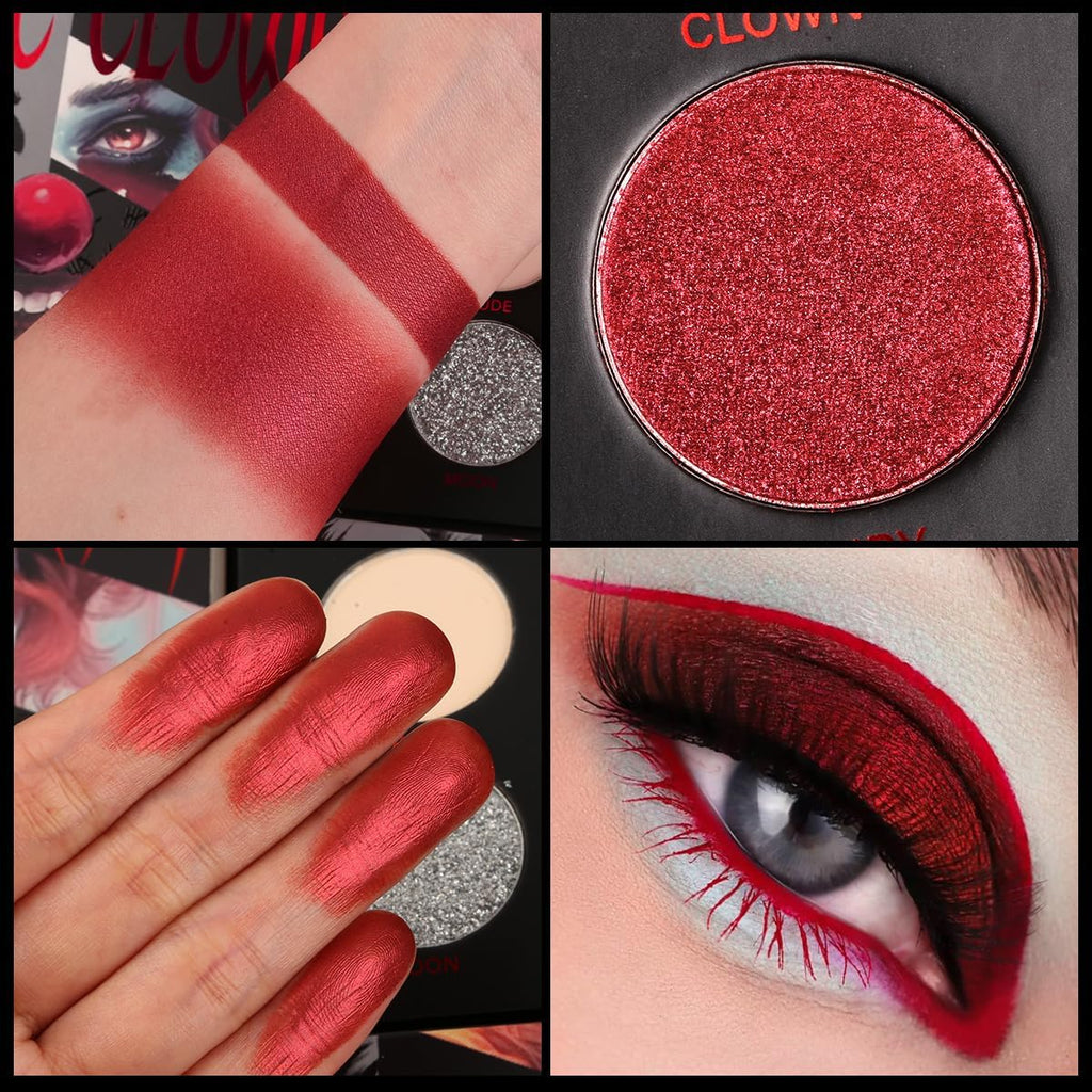 Afflano Paleta de Sombras Negro Rojo | Maquillaje Gótico y Ojos Ahumados