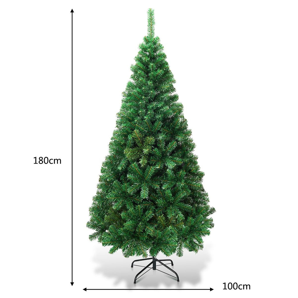 180Cm Árbol De Navidad Artificial Con Base Metálica Material PVC Decoración Para Navidad Hogar Fiesta Verde