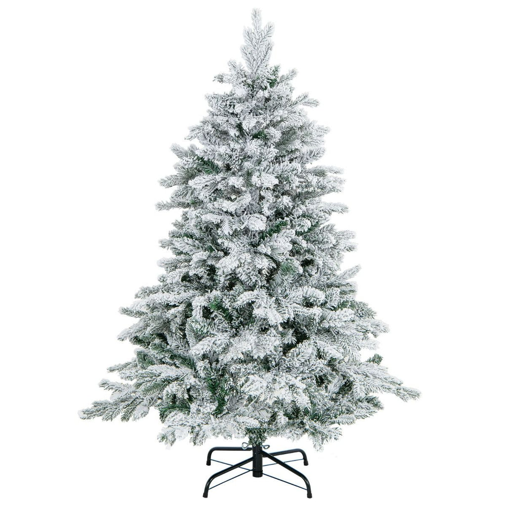 Árbol Navideño 135 cm Nevado y Luces LED