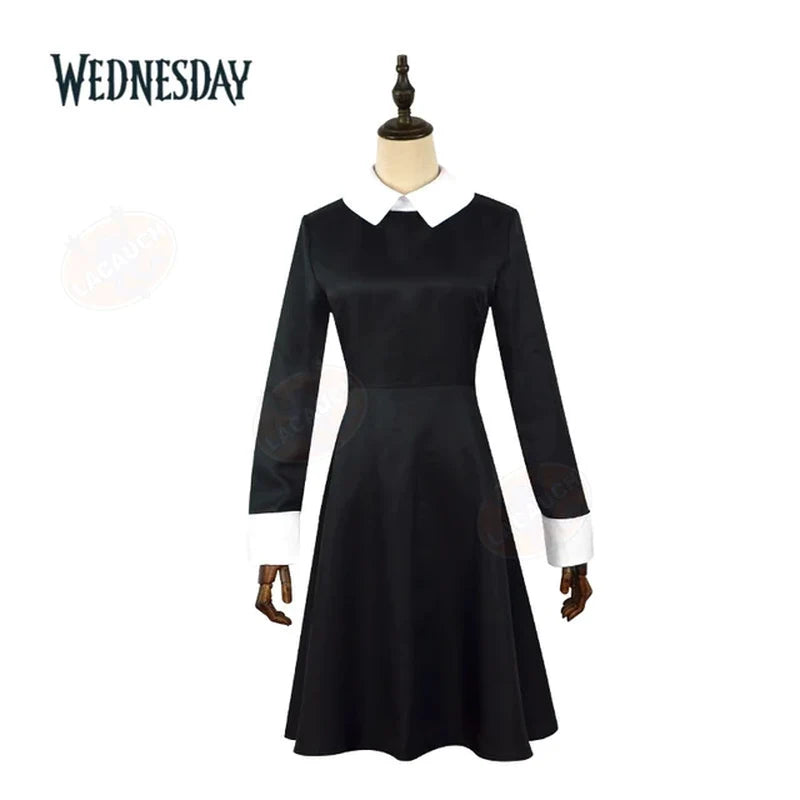 Conjunto de Disfraces Miércoles Addams & Uniformes de la Academia Nevermore – Mujer y Hombre