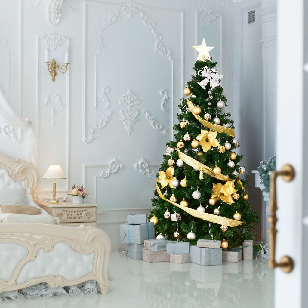 180Cm Árbol De Navidad Artificial Con Base Metálica Material PVC Decoración Para Navidad Hogar Fiesta Verde