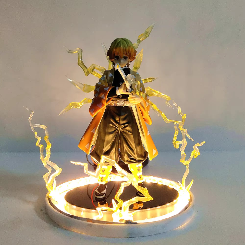 Figura Demon Slayer Zenitsu Agatsuma con Luces LED | Kimetsu No Yaiba Juguete Coleccionable