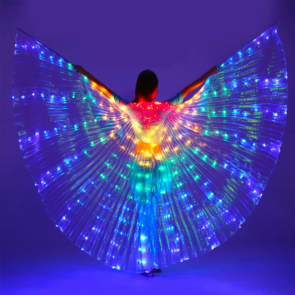 Alas LED Isis – Butterfly Wings con Bastones Telescópicos | Disfraz Luminoso para Escenario y Fiesta