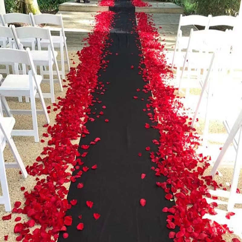 Alfombra de Pasillo Negra para Bodas y Eventos – Decoración Antideslizante