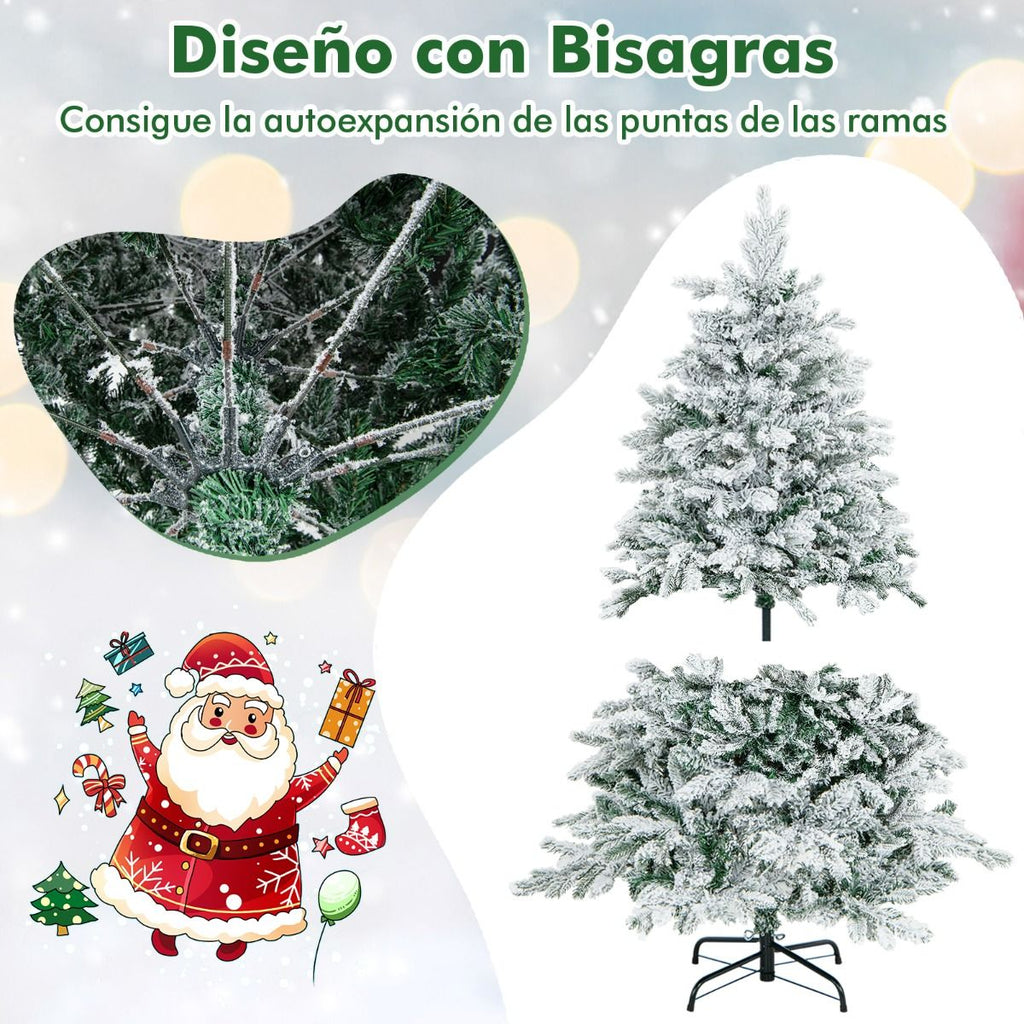 Árbol Navideño 135 cm Nevado y Luces LED