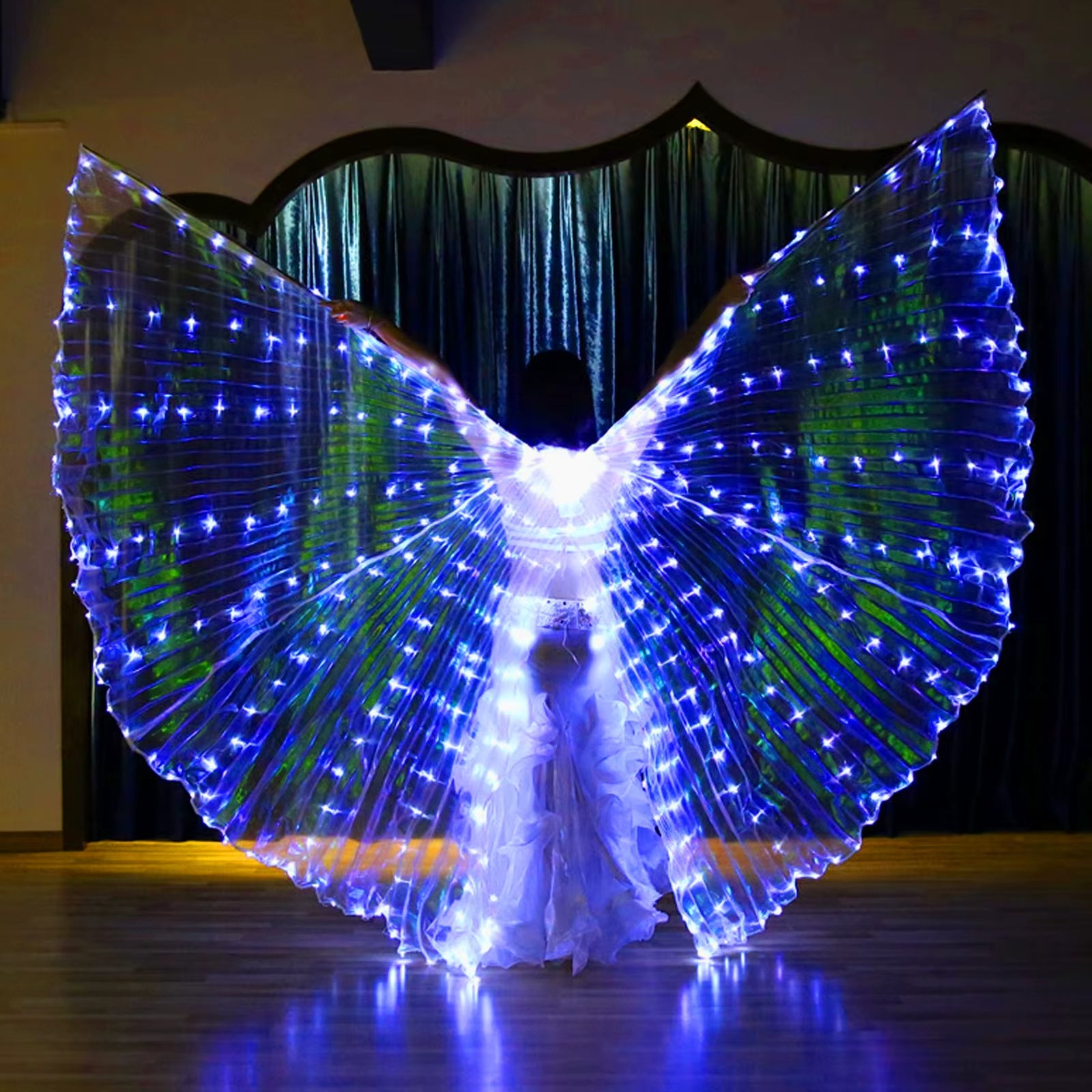 Alas LED Isis – Butterfly Wings con Bastones Telescópicos | Disfraz Luminoso para Escenario y Fiesta