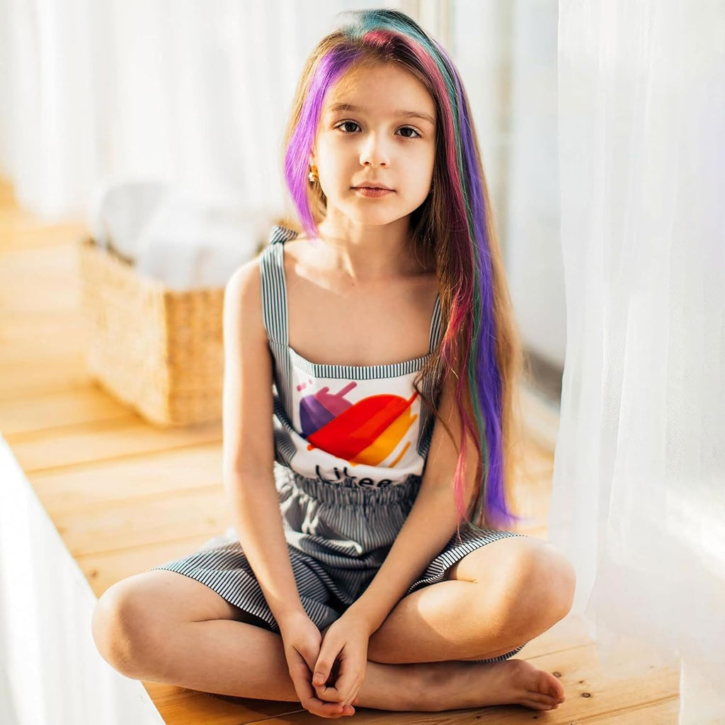 12 Colores Tiza de Pelo – Tizas Temporales Lavables, No Tóxicas para Niños – Fiesta, Cumpleaños, Cosplay