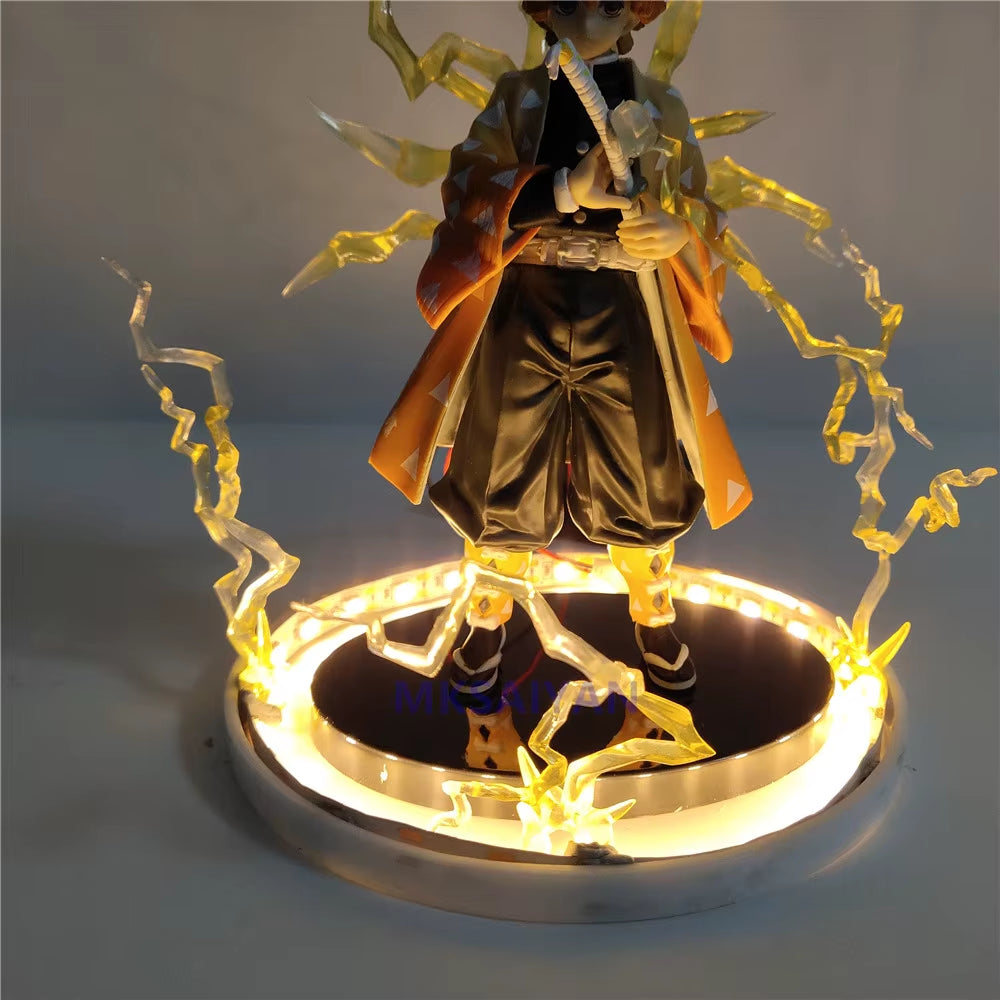 Figura Demon Slayer Zenitsu Agatsuma con Luces LED | Kimetsu No Yaiba Juguete Coleccionable