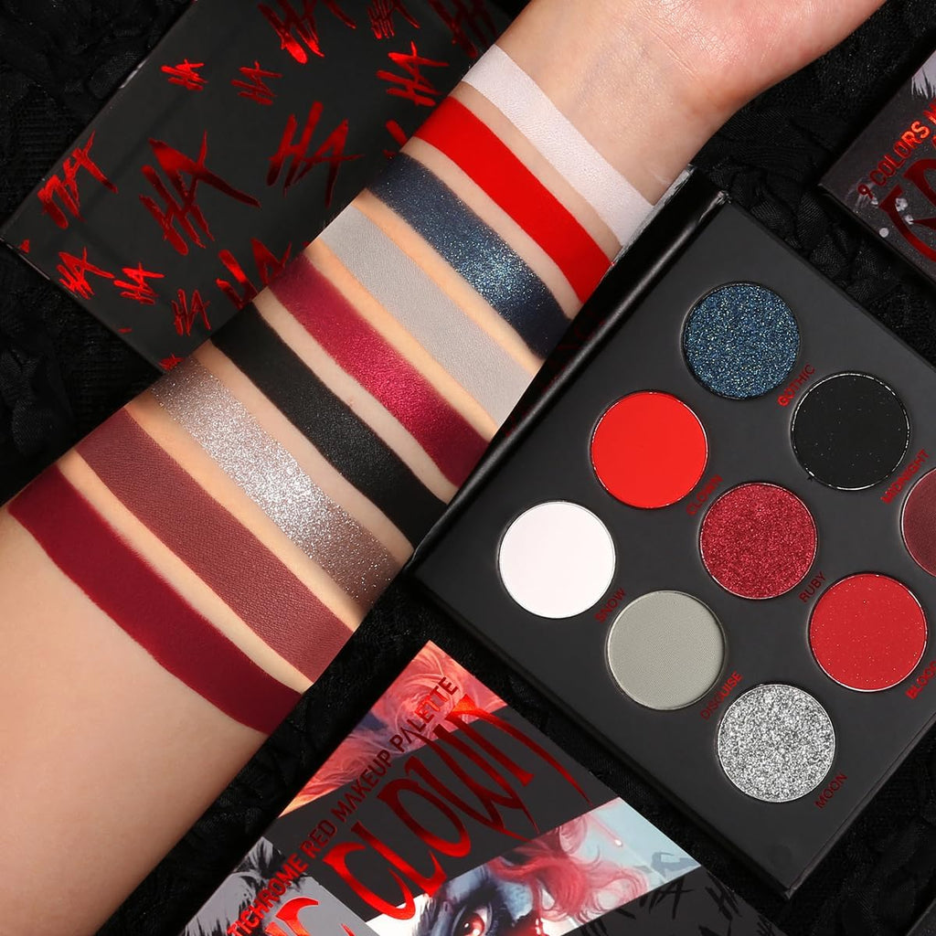 Afflano Paleta de Sombras Negro Rojo | Maquillaje Gótico y Ojos Ahumados