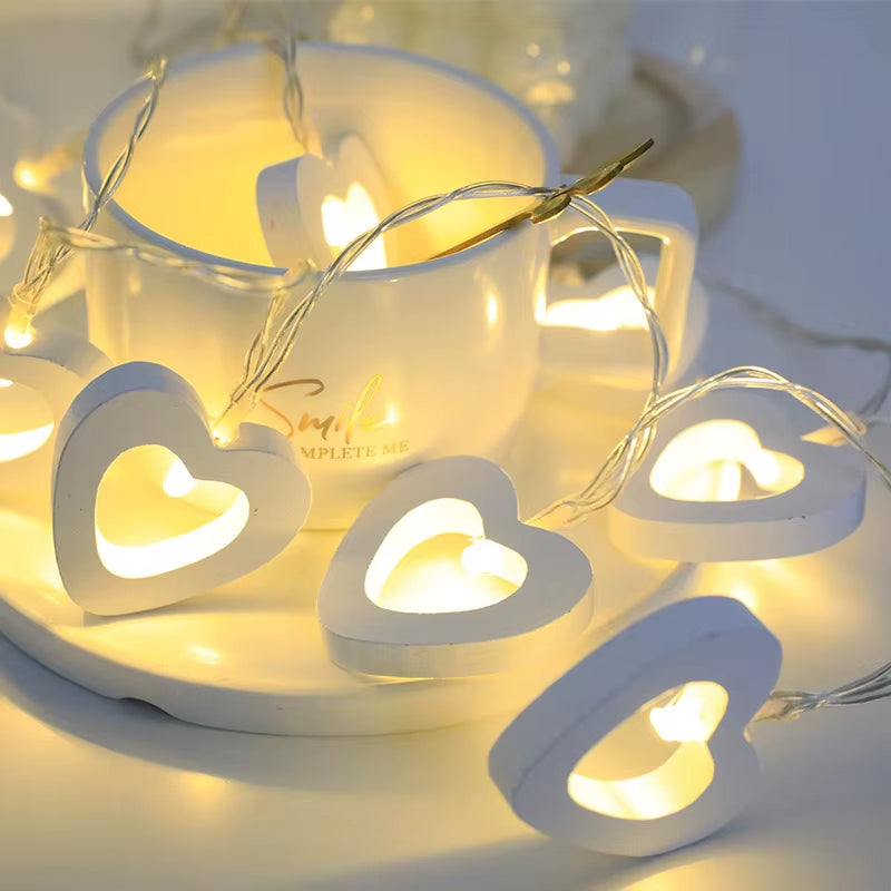 Guirnalda de Luces LED Corazón Love (10 LEDs) – Decoración Romántica para San Valentín, Bodas, Cumpleaños y Fiestas