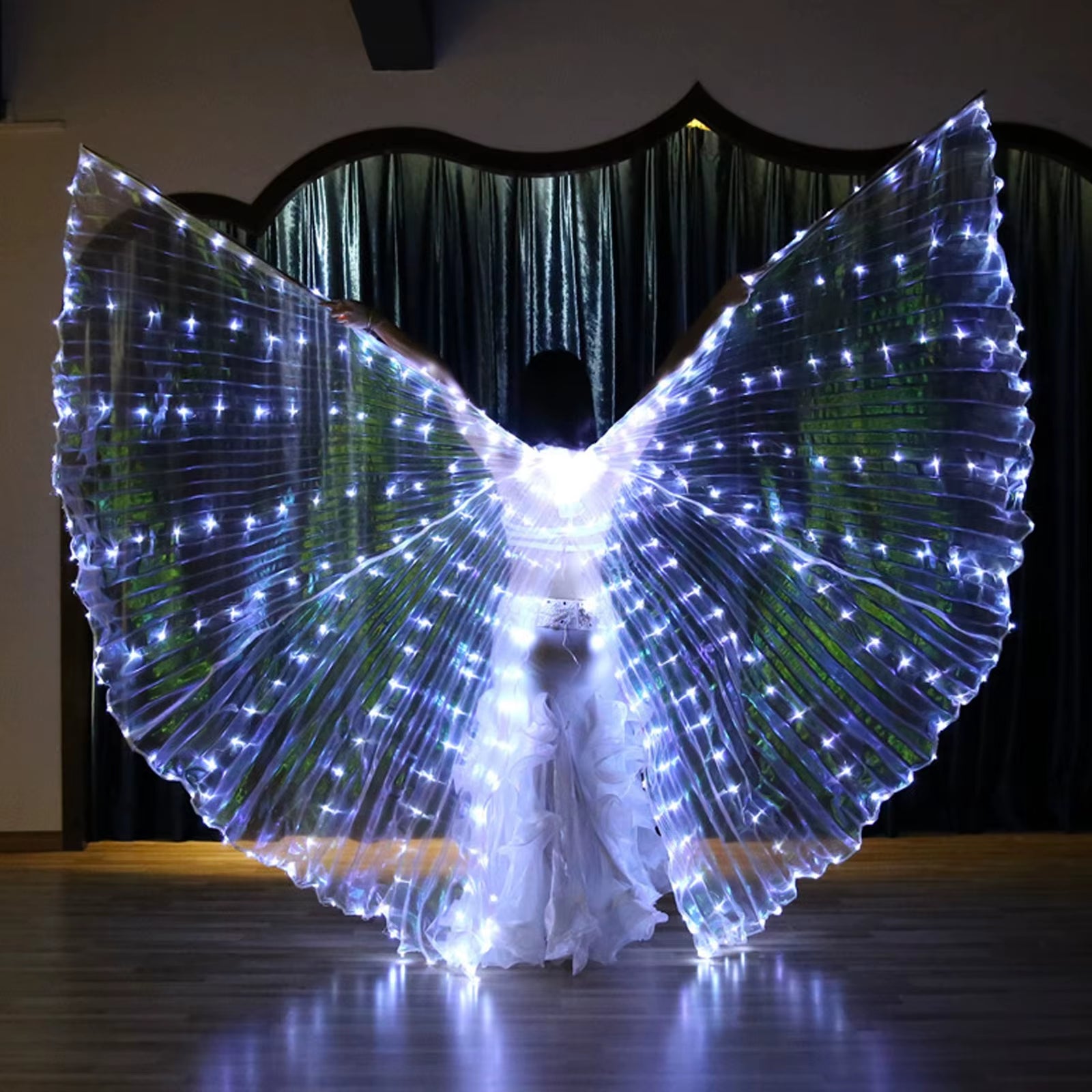Alas LED Isis – Butterfly Wings con Bastones Telescópicos | Disfraz Luminoso para Escenario y Fiesta